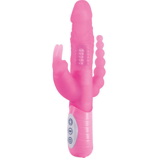 Sevencreations e rabbit slimine triple play pink triple stimulation vibrator sex toy