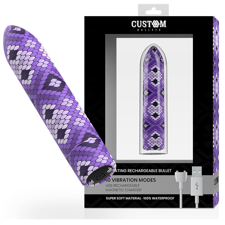 Custom bullets refillable snake purple 10 vibrating women vibrator sex toy clit