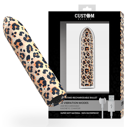Multispeed vibrator custom bullets refillable leopard female sex toy 10-speed