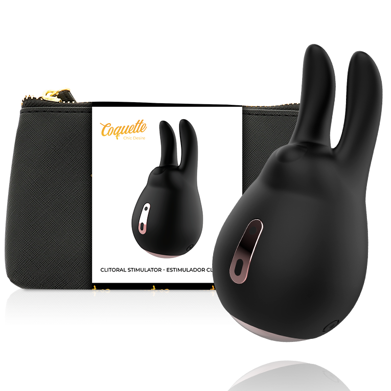 Coquette chic desire rabbit clitoral stimulator black / gold vibrator sex toy