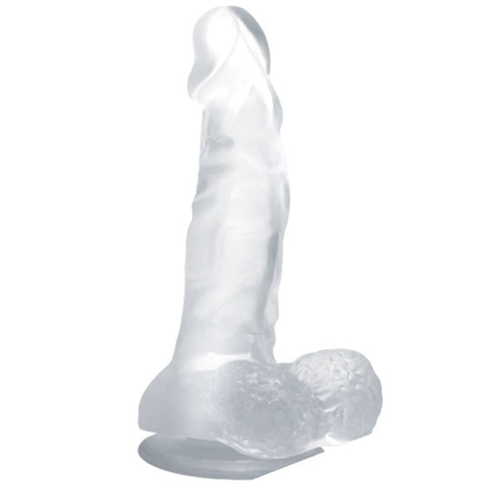 Baile realistic dildo with suction cup and testicles 16.7cm transparent