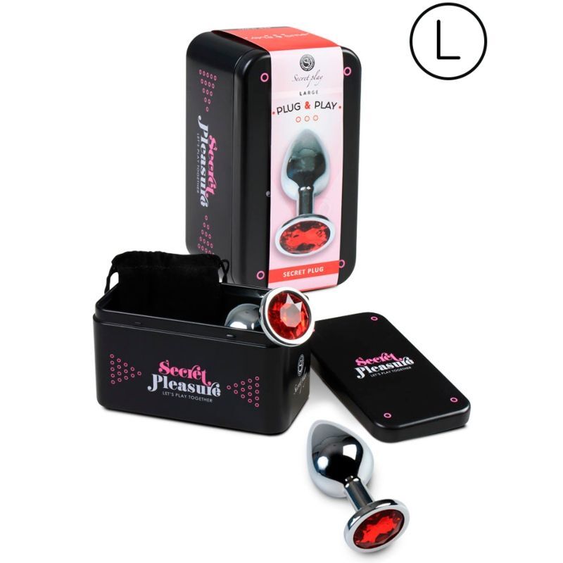 Jewel sex toy secretplay anal plug red L for doggy style beginners butt dilator
