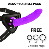 Delta club toys harness + medical silicone purple dildo 20 x 4 cm
