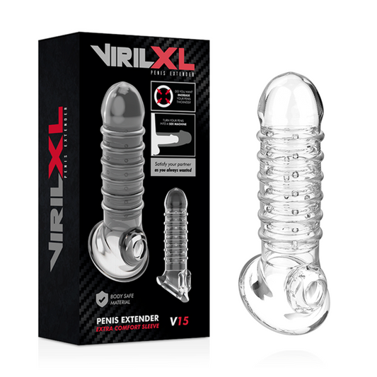 Virilxl penis extender extra comfort sleeve V15 transparent