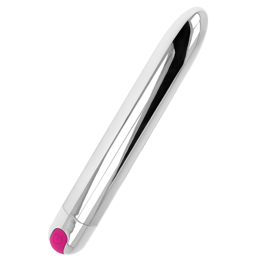 Ohmama Silber wiederaufladbarer Vibrator 10 Geschwindigkeiten 18,5 cm Sexspielzeug G-Punkt