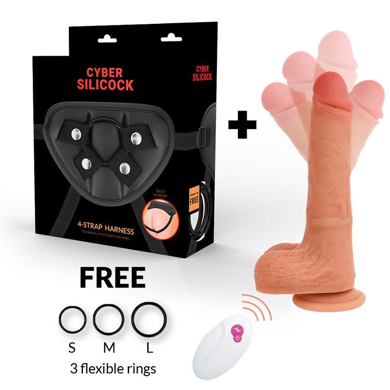 Cyber silicock liquid silicone strap-on mr rick remote control sex toy