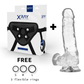 Xray harness + realistic dildo transparent 18.5cm x 3.8cm with balls