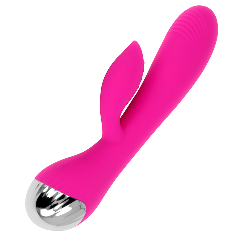 Ohmama wiederaufladbarer Vibrator mit Kaninchen, 10 Vibrationsmodi, 19 cm, Sexspielzeug aus Silikon