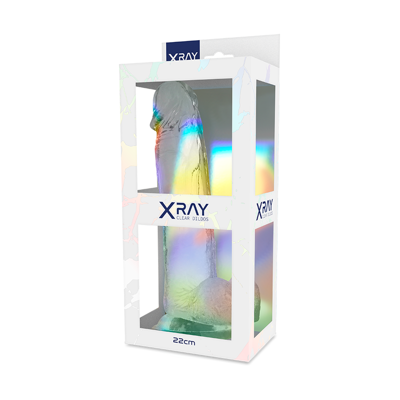 Xray harness + realistic dildo transparent with balls 22cm x 4.6cm