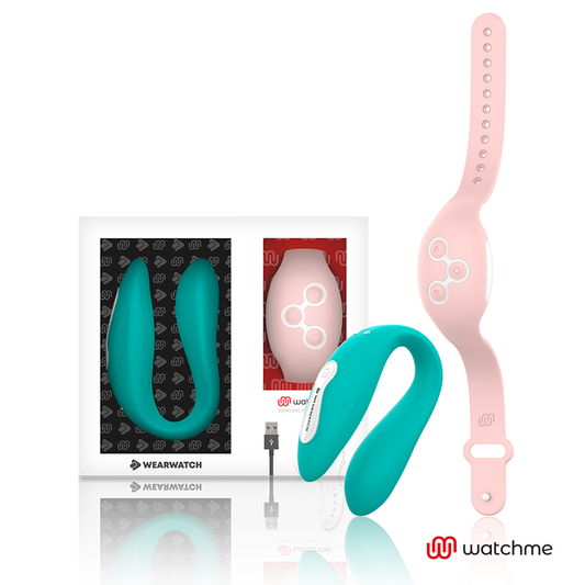 Dual pleasure wearwatch sex toy female remote control vibrator aquamarine / pink
