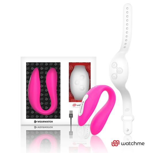 Couples vibrator sex toy wearwatch dual pleasure tehnology watchme fuchsia/snowy