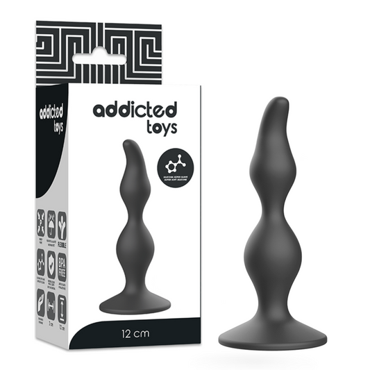 Addicted toys anal sexual plug 12cm black pleasure anal sex toys for beginners