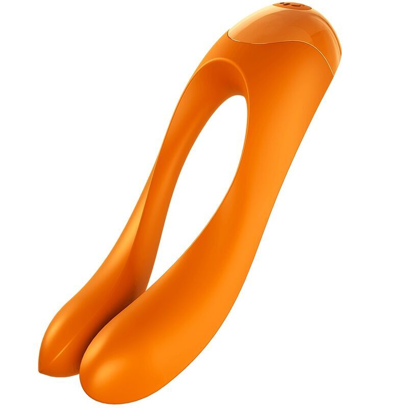 Satisfyer candy cane finger vibrator orange sex toy small flexible