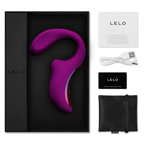 Lelo enigma dual stimulation sonic massager deep rose sex toy