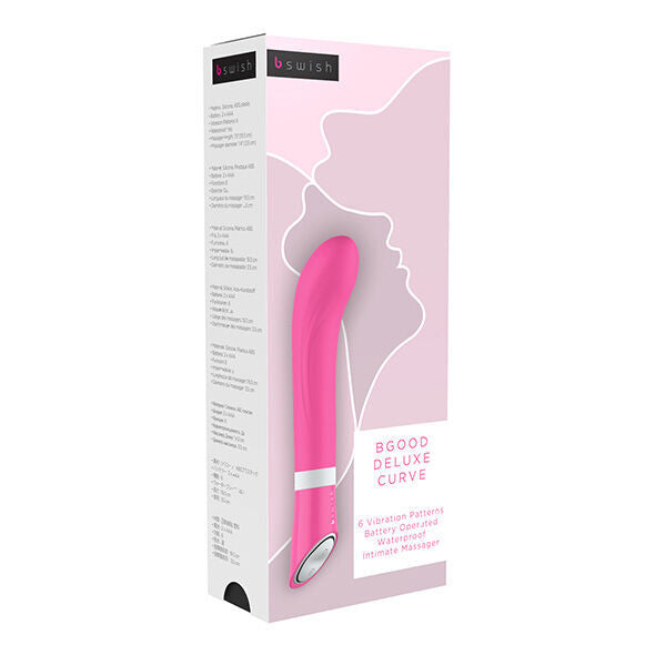 Giocattolo sessuale con vibratore multivelocità femminile per adulti - b buona curva deluxe rosa b swish