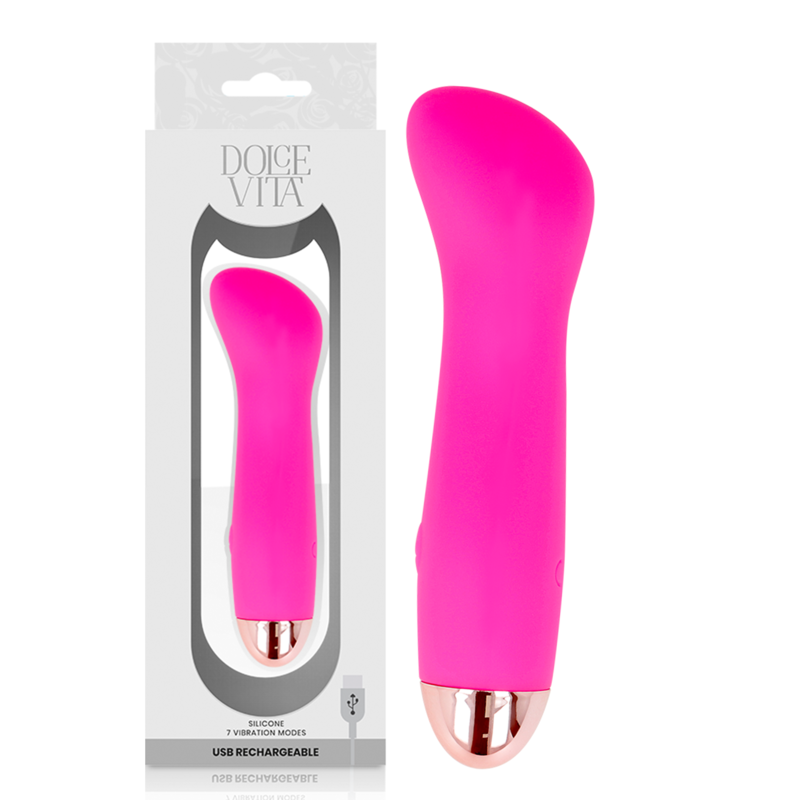 Ein rosa wiederaufladbarer 7-Gang-Vibrator-Dolce-Vita-Sexspielzeug