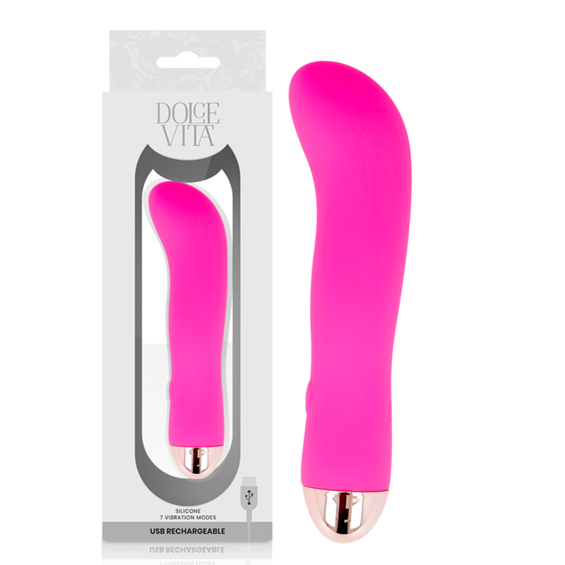 Dolce Vita zwei rosa Sexspielzeug mit 7 Geschwindigkeiten, wiederaufladbarer Vibrator