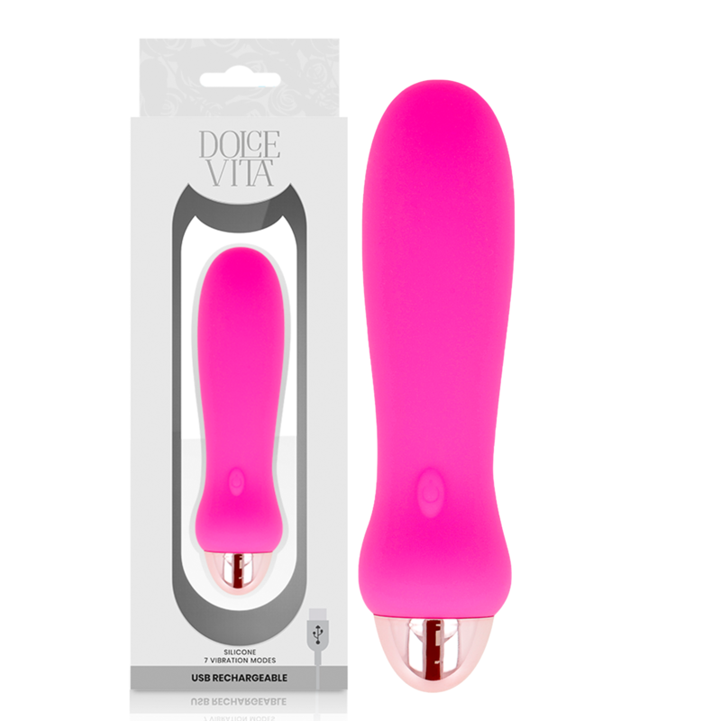 Dolce vita rechargeable vibrator five pink 7 speeds sex toy