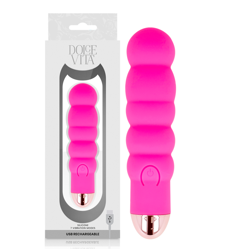 Dolce vita sex toy vibratore ricaricabile six rosa 7 velocità