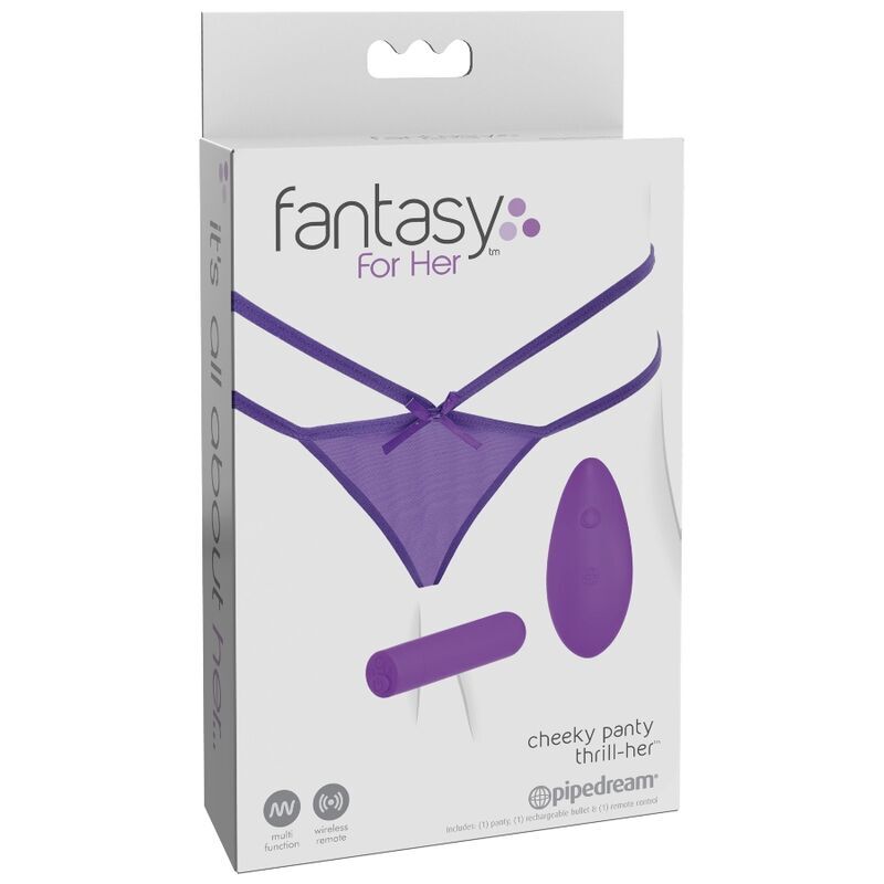 Fantasy for her cheeky panty thrill-her thong with vibration sex toy