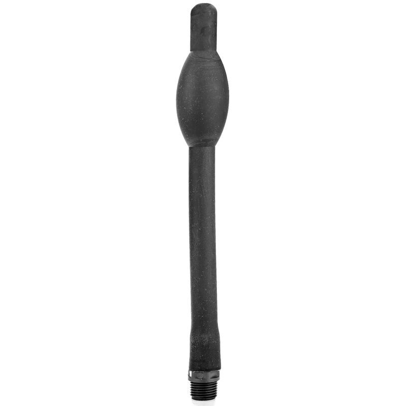All black silicone inflatable anal douche 27cm flexible sex toy women men