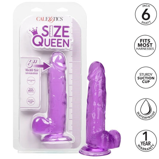 Calex size queen dildo realistic - purple 15.3cm suction cup