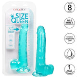 Calex size queen realistic dildo 20.3cm blue flexible