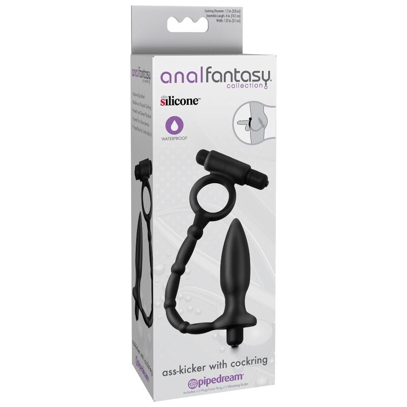 Anal fantasy penis ring with mini anal stimulator sex toy for long hard erection