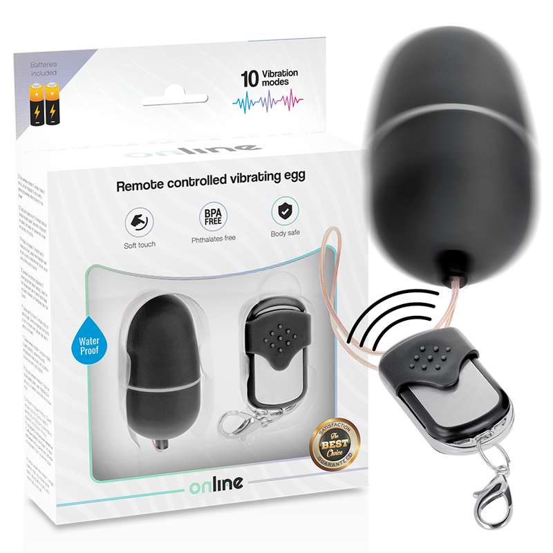 Vibrating egg M online remote control sex toy waterproof black