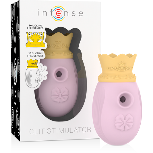 Intense clit stimulator 10 licking and suction frequencies pink sex toy