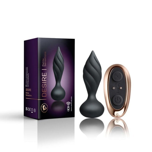 Small anal plug stimulator rocks-off desire sex toy vibration pulsation black