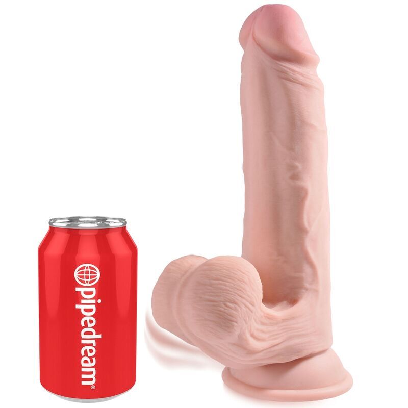 King Cock plus 3D-Schwingbälle, 20,3 cm, realistischer Dildo, großer weiblicher Masturbator