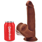 Ebony king cock plus 3D cock swinging balls brown ultra realistic dildo 24.5cm