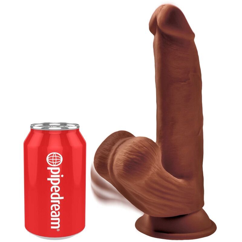 Ebenholz-Königsschwanz plus 3D-Schwanz mit schwingenden Bällen, brauner, ultrarealistischer Dildo, 24,5 cm