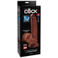 Ebony king cock plus 3D cock swinging balls brown ultra realistic dildo 24.5cm