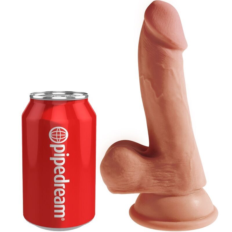 King Cock plus realistischer dicker 3D-Dildo 17 cm mit hodengroßem Dong-G-Punkt