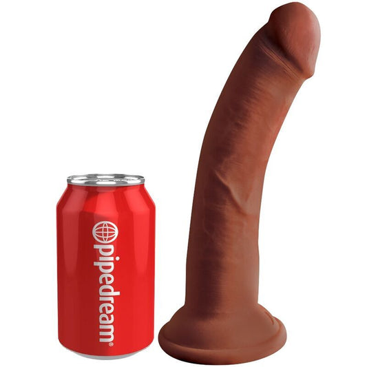 King Cock Plus 3D-Dildo, 20 cm, dreifach dicht, großer Penis, Anal-G-Punkt, gebogen