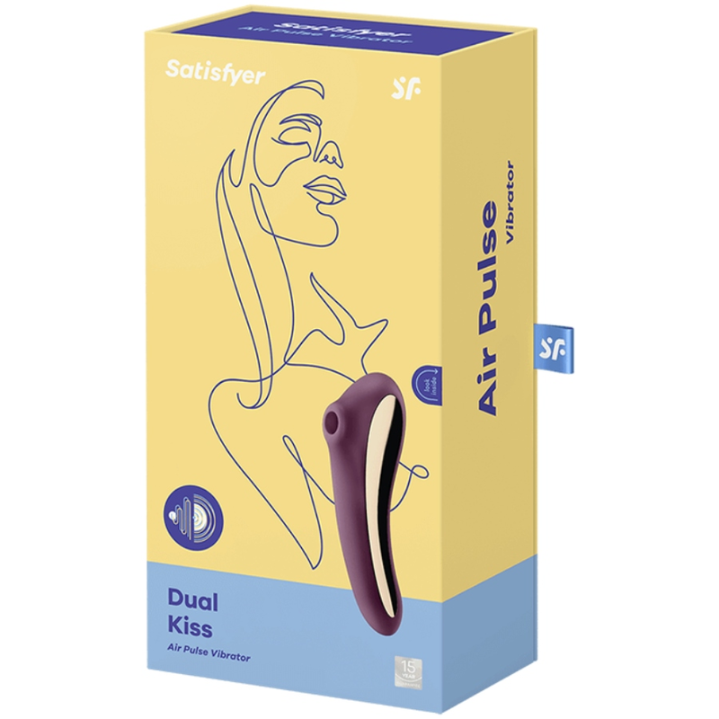 Satisfyer dual kiss air pulse vibrator purple sex toy stimulation clitoris g-spot