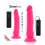 Diversia dildo flexible 21cm pink with vibration suction cup