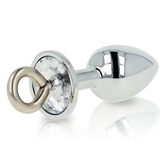 Ohmama fetish metal anal plug  with transparent glass and ring sex toy stimulation
