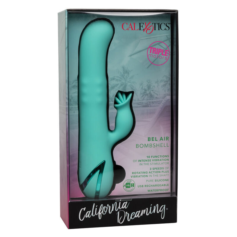 Calex bel air bombshell light green rotating vibrating massager sex toy