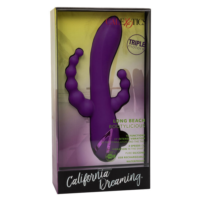 Calex long beach bootylicious purple massager vibration g-spot sex toy