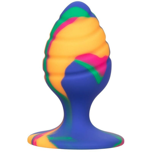 Calex cheeky medium swirl tie-dye anal plug sex toy stimulation anal plug silicone