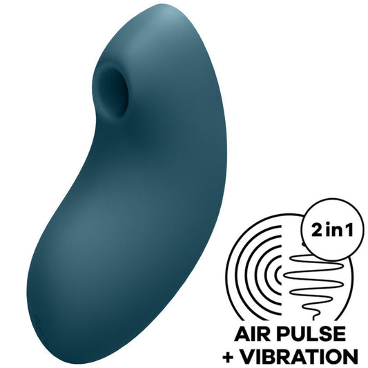 Satisfyer vulva lover 2 air pulse clitoral stimulator & vibrator blue sex toy