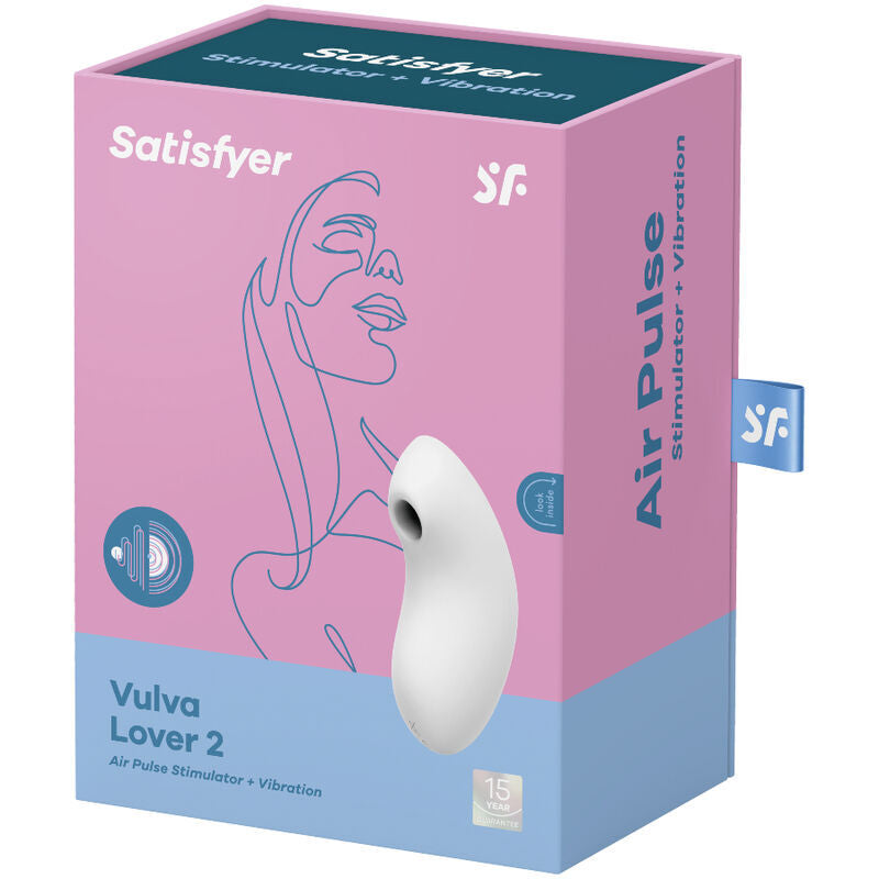 Satisfyer vulva lover 2 air pulse stimulator & vibrator sex toy white waterproof