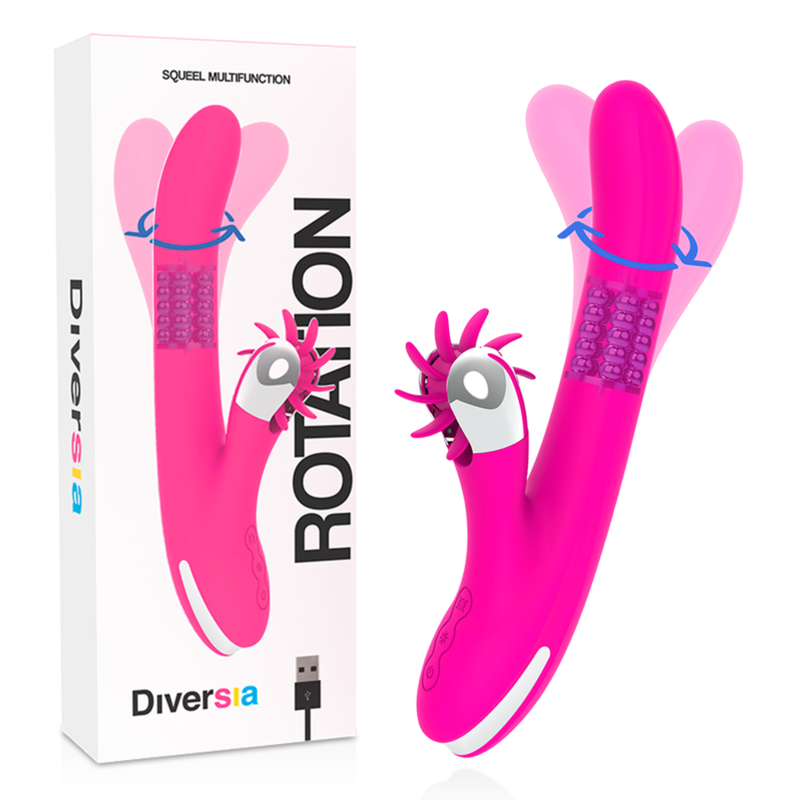 Diversia Bunny Rotation 24 cm Perlen Stimulation der Klitoris G-Punkt-Vibrator Sexspielzeug