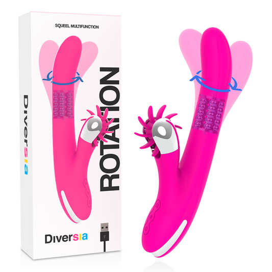 Diversia bunny rotation 24 cm perline stimolazione del clitoride vibratore del punto G giocattolo sessuale