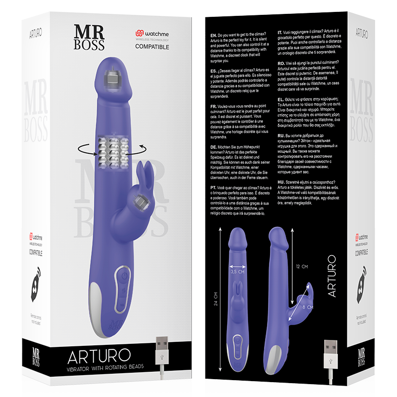 Mr boss arturo vibratore rotatore sex toy watchme compatibile con la tecnologia wireless