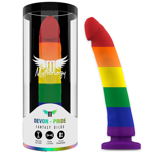 Mythology Devon Pride Dildo M – Fantasy-Dildo-Sexspielzeug mit superflexibler Saugkraft