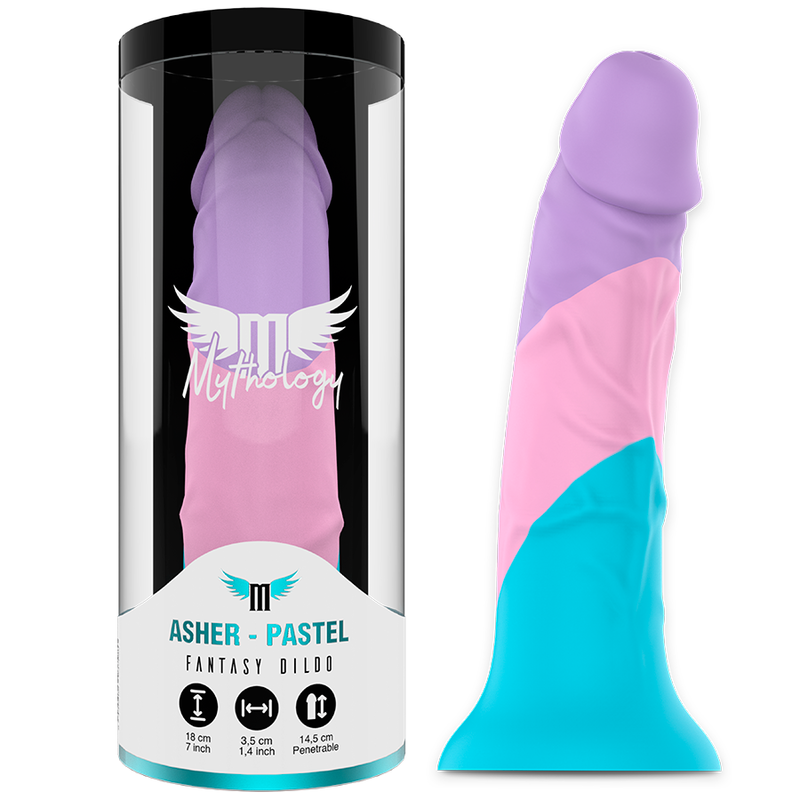 Mythology Asher Pastell Fantasy-Dildo M, Sexspielzeug mit superflexibler Saugbasis